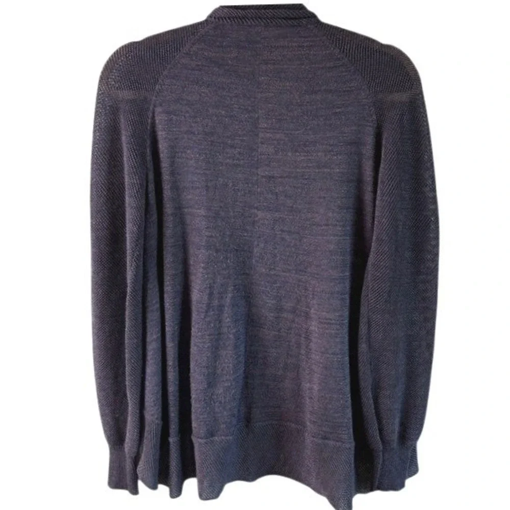 Eileen Fisher Purple Violet Metallic Merino Wool Open Cardigan Sweater‎ Small